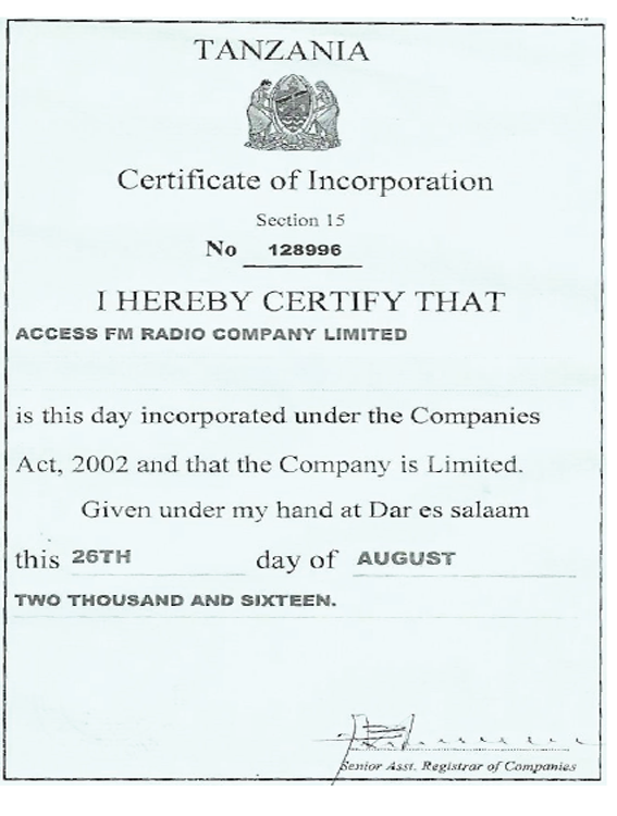 Certificate